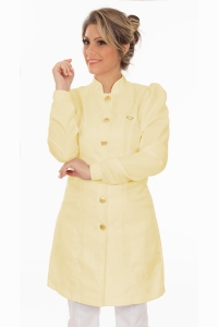 Jaleco feminino gola de padre - Modelo Dafiny Amarelo