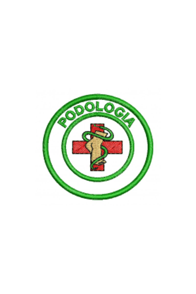 Bordado do símbolo da profissão - Podologia  - Inform Jalecos
