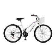 Bicicleta Master Bike Aro 26 Ipanema Plus 21 Marchas V-Brake c/ Cesta Branco
