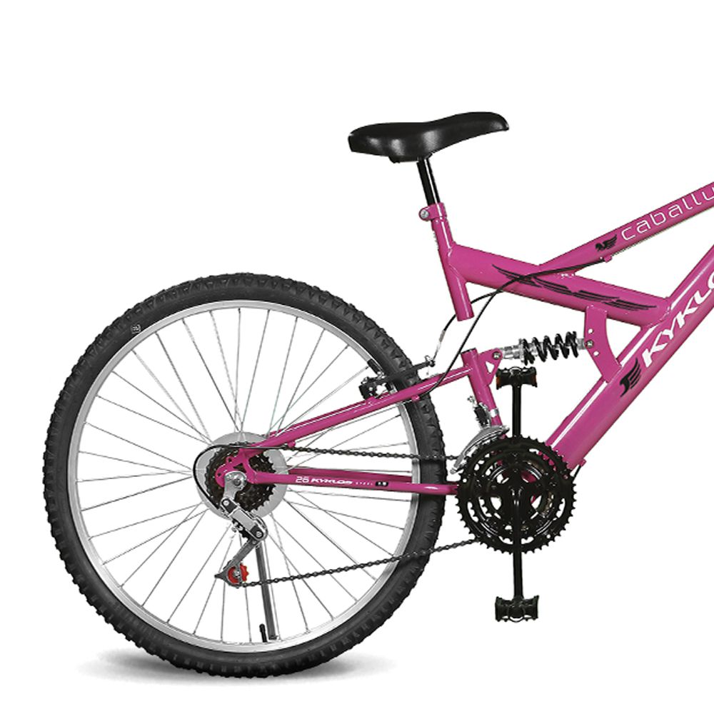 Bicicleta Kyklos Aro 26 Caballu 7.2 Alumínio Natural 21V Pink
