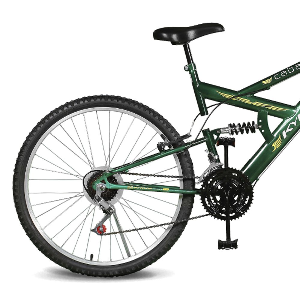 Bicicleta Kyklos Aro 26 Caballu 7.2 Alumínio Natural 21V Verde Bandeira