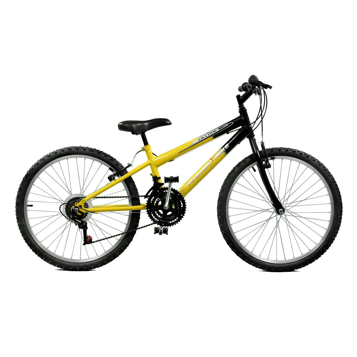 Bicicleta Master Bike Aro 24 Ciclone Plus 21 Marchas V-Brake amarelo/Preto
