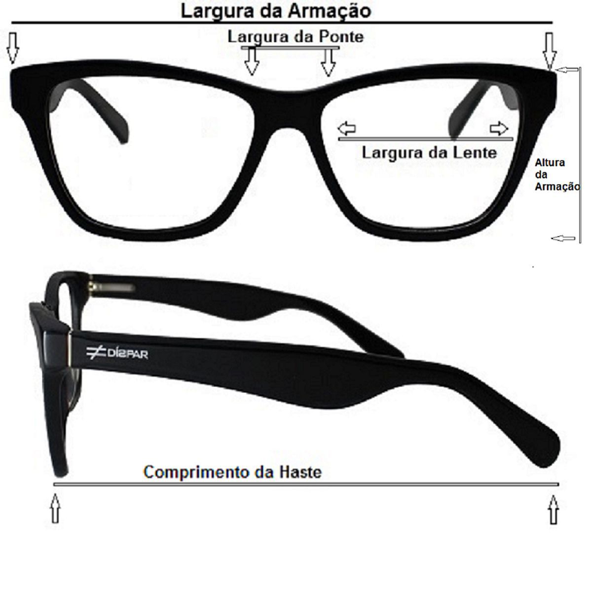 Armação para Óculos Díspar D1646 Redondo Grande Prata