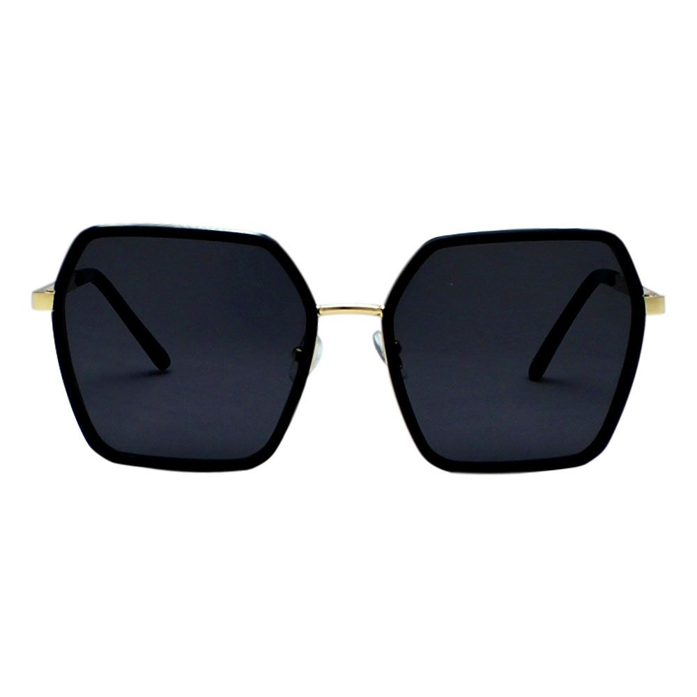 Óculos De Sol Díspar D2284 Geométrico - Dourado/Preto
