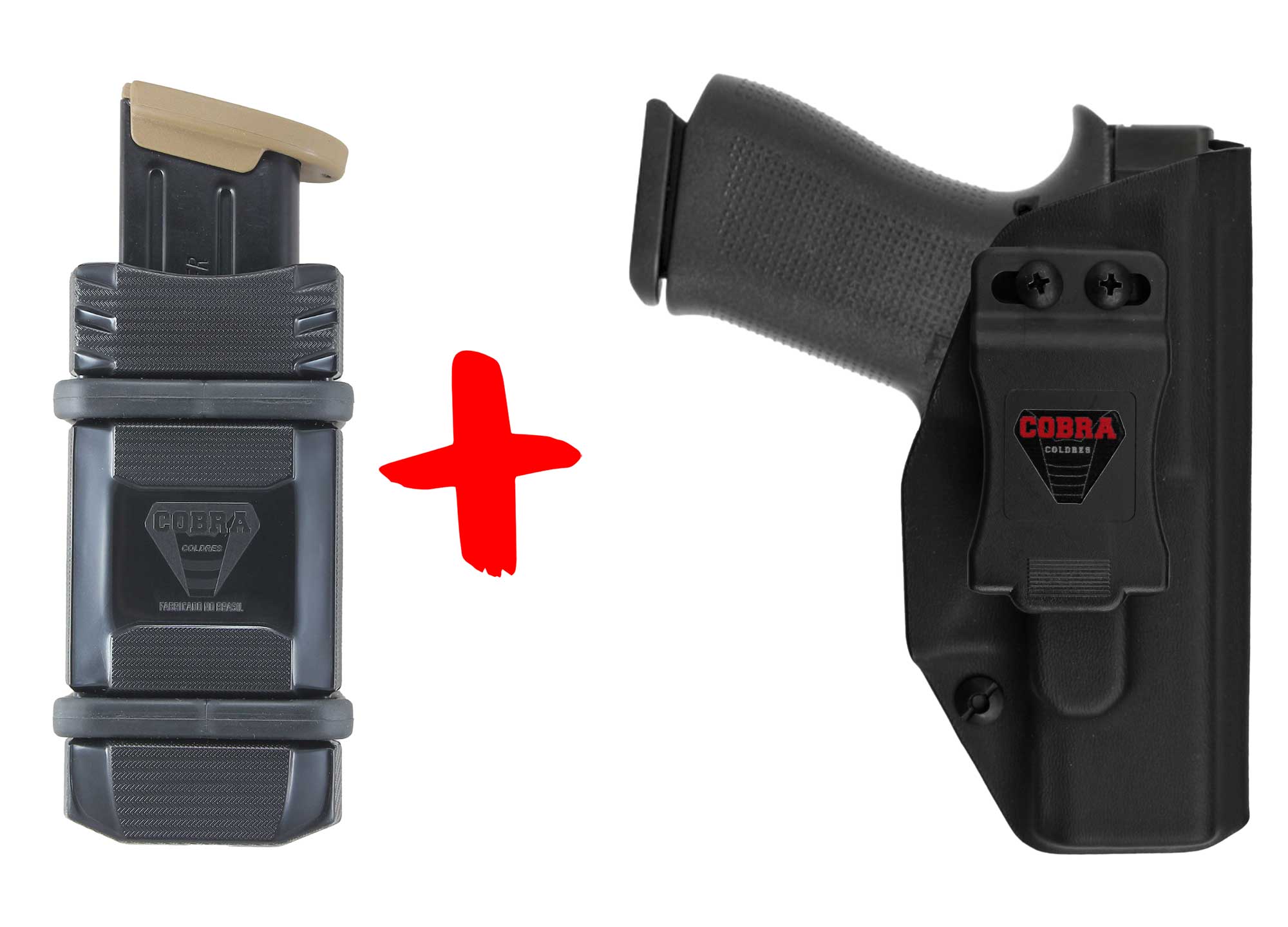 Coldre [G43x] [G43] Glock Kydex® [Velado] +  Porta-Carregador Polímero