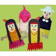 Fantoches Lenda do Boto Cor-De-Rosa Kit com 4 Personagens