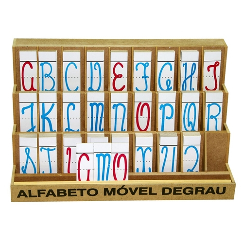 Alfabeto Movel Degrau Cursivo M.d.f. 5 Jogos 130 Pçs  - Alegria Brinquedos