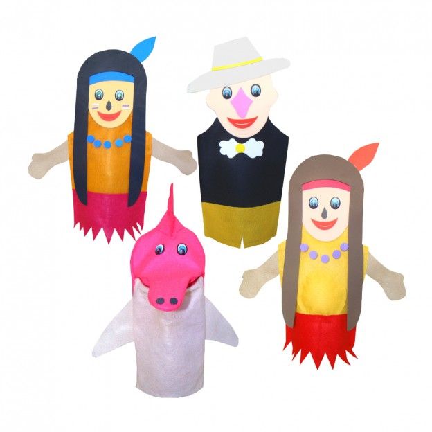Fantoches Lenda do Boto Cor-De-Rosa Kit com 4 Personagens - Alegria Brinquedos