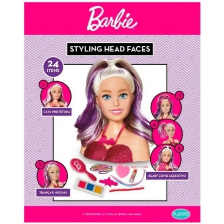 Boneca Barbie Styling Head Faces Pupee