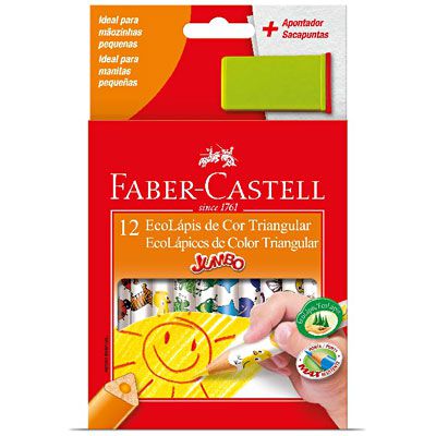 Lápis de Cor 12 cores Jumbo triangular - Faber Castell
