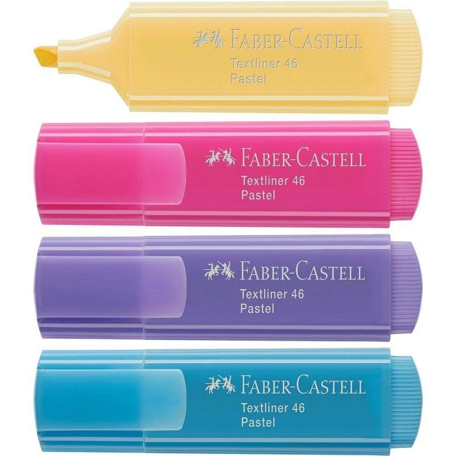 Marca Texto Textliner 46 Pastel Faber Castell Kit c/ 4 Cores