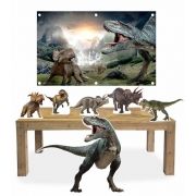 Kit Display mdf Dinossauro Com 6 Pçs + Painel 200x150m