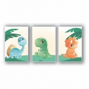 Quadros Decorativos quarto Infantil Dinossauro Baby