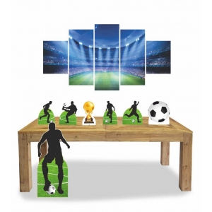 Kit Display Festa Futebol + Quadro Decorativo Mosaico