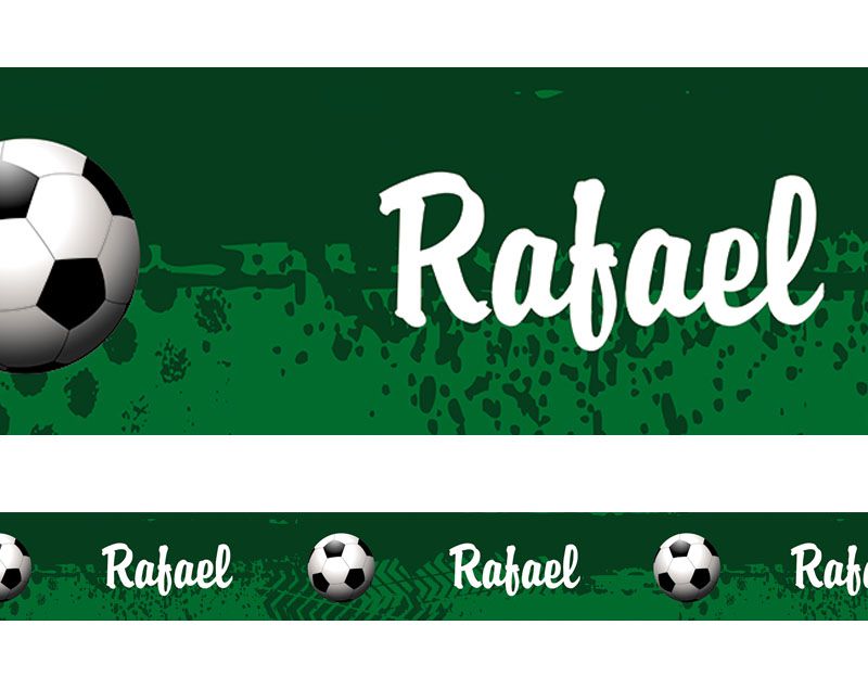 Faixa de Parede decorativa Futebol + nome personalizado