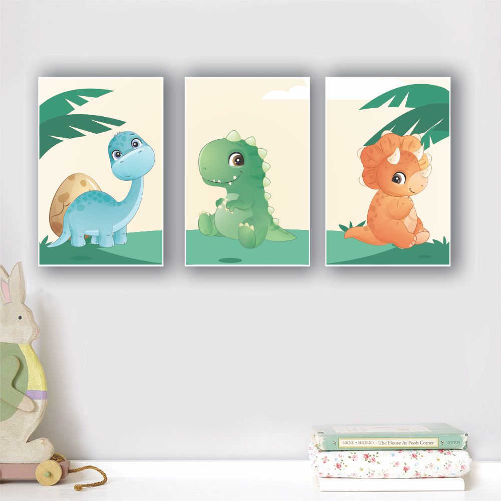 Quadros Decorativos quarto Infantil Dinossauro Baby