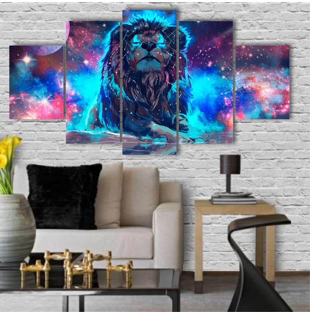Quadros Decorativos 115x60cm Sala Quarto Leão No Universo