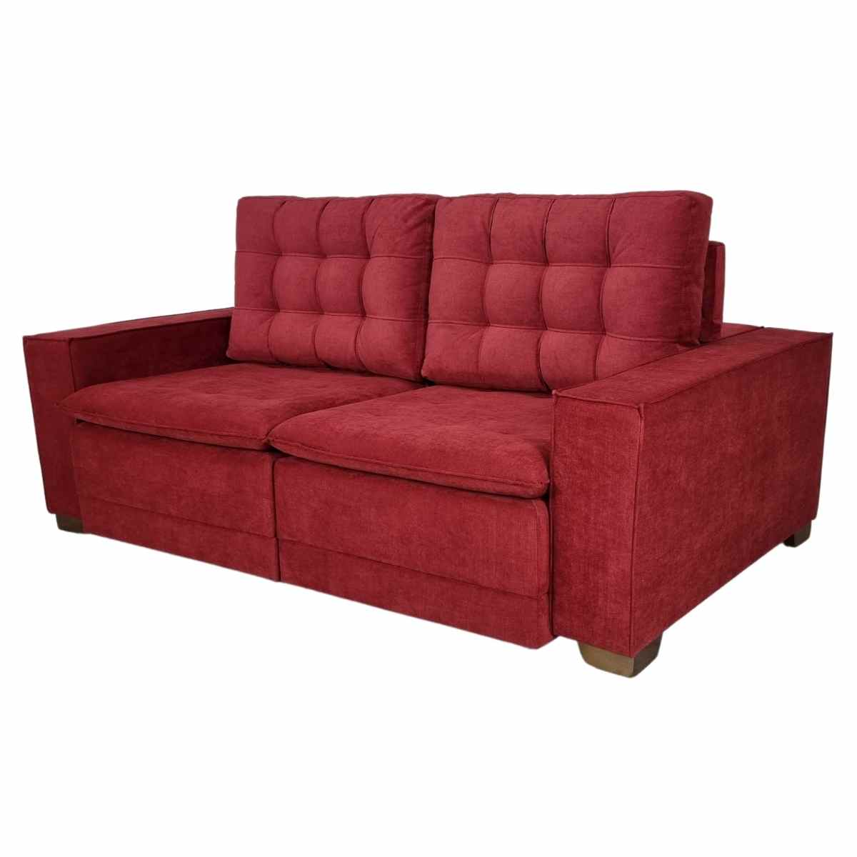 Sofá Retrátil  e Reclinável 210cm Yatch Suede Vermelho - Peça Única  - Formato Móveis e Decorações