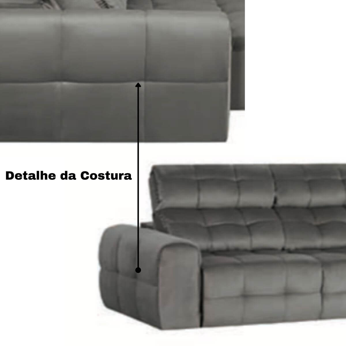Sofá Retrátil e Reclinável 280cm Danco - Peça Única - Formato Móveis e Decorações