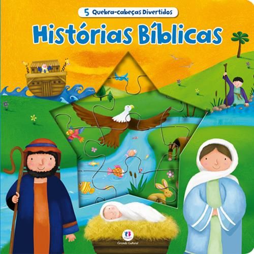 Histórias Bíblicas - Coleção 5 Quebra-cabeças Divertidos - Acompanha Quebra-cabeça