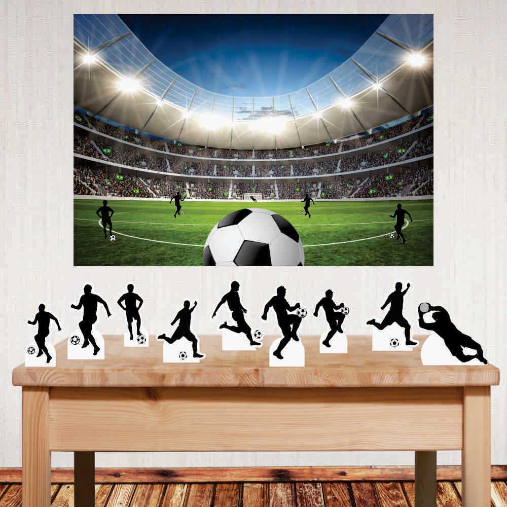 Kit decoração de Festas Futebol Com Displays E Painel Decorativo 