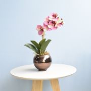 Arranjo de Orquídea Rosa 3D no Vaso Bronze P | Formosinha