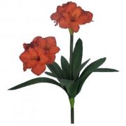 Flores artificiais Haste de Amarílis Duplo Vermelho| Linha permanente Formosinha