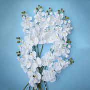 Kit para Atacado com 12 Orquídeas Artificiais Brancas Grandes | Formosinha