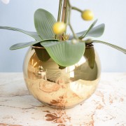 Vaso de Flores Dourado Redondo 17 cm | Linha Vasos Decorativos Formosinha