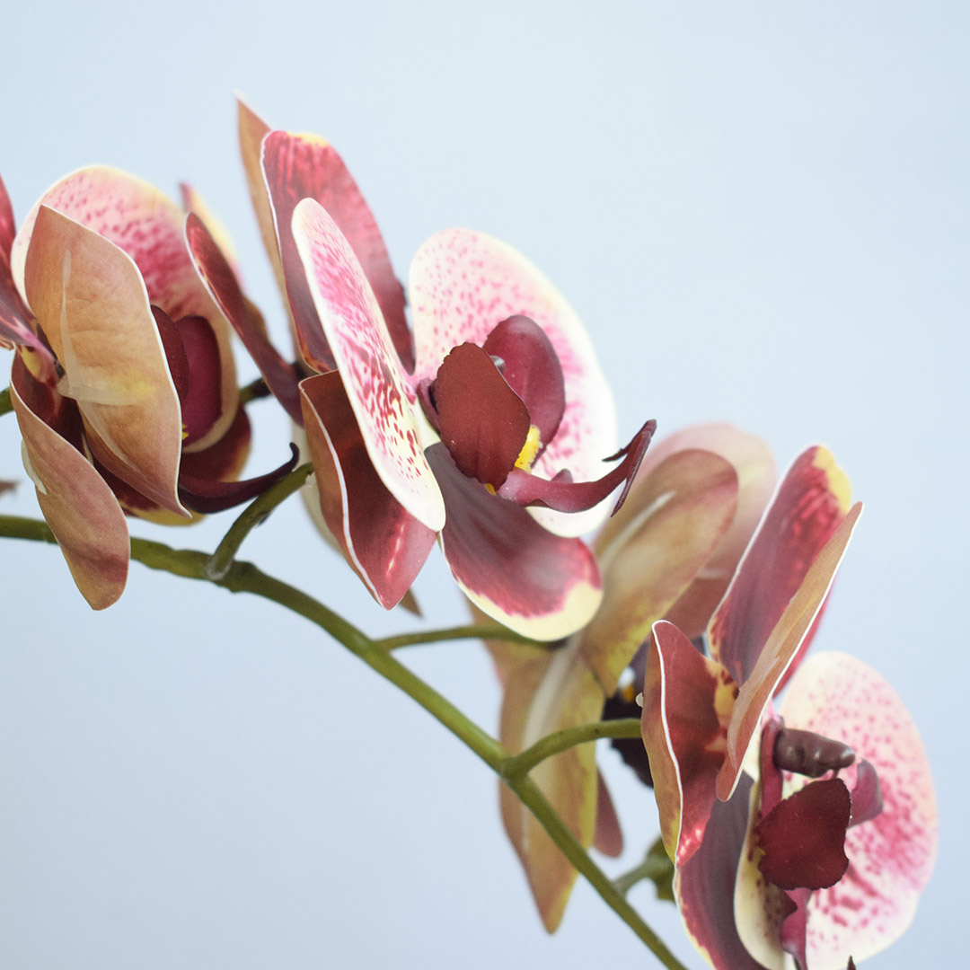 Arranjo Orquídea Artificial Coral no Vaso Rose Gold | Formosinha