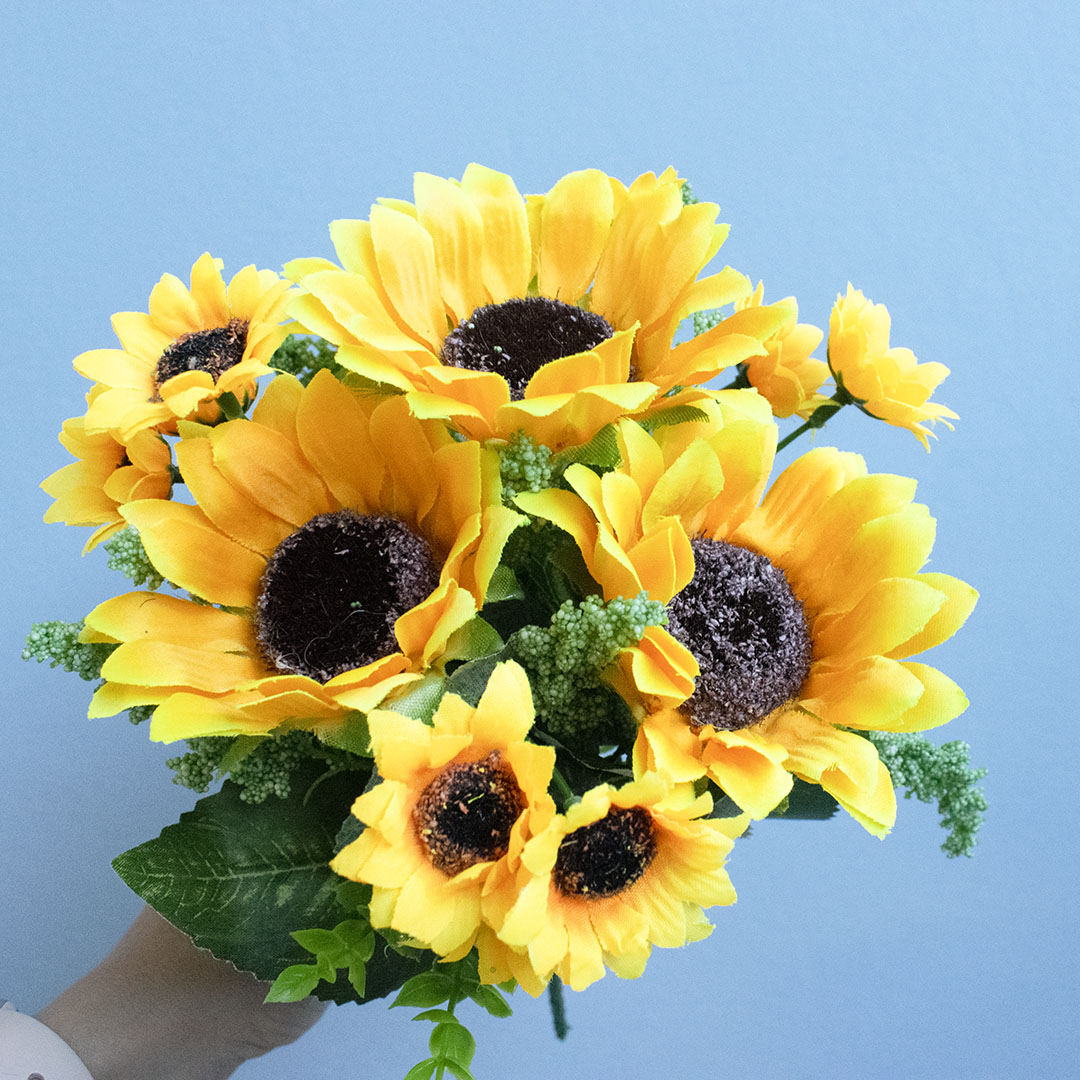 Buque de Flor Artificial Girassol Amarelo 30cm | Formosinha