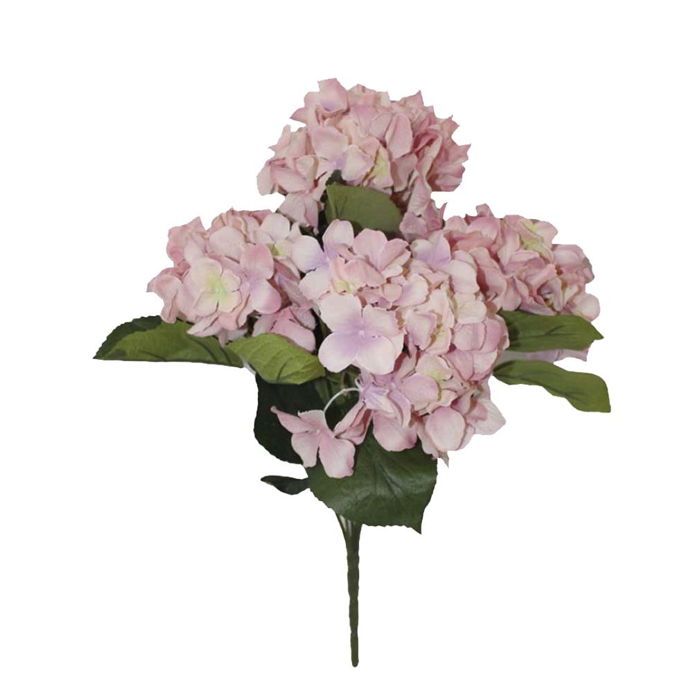 Buquê de Flor Artificial Hortênsia com Folhas Rosa | Formosinha