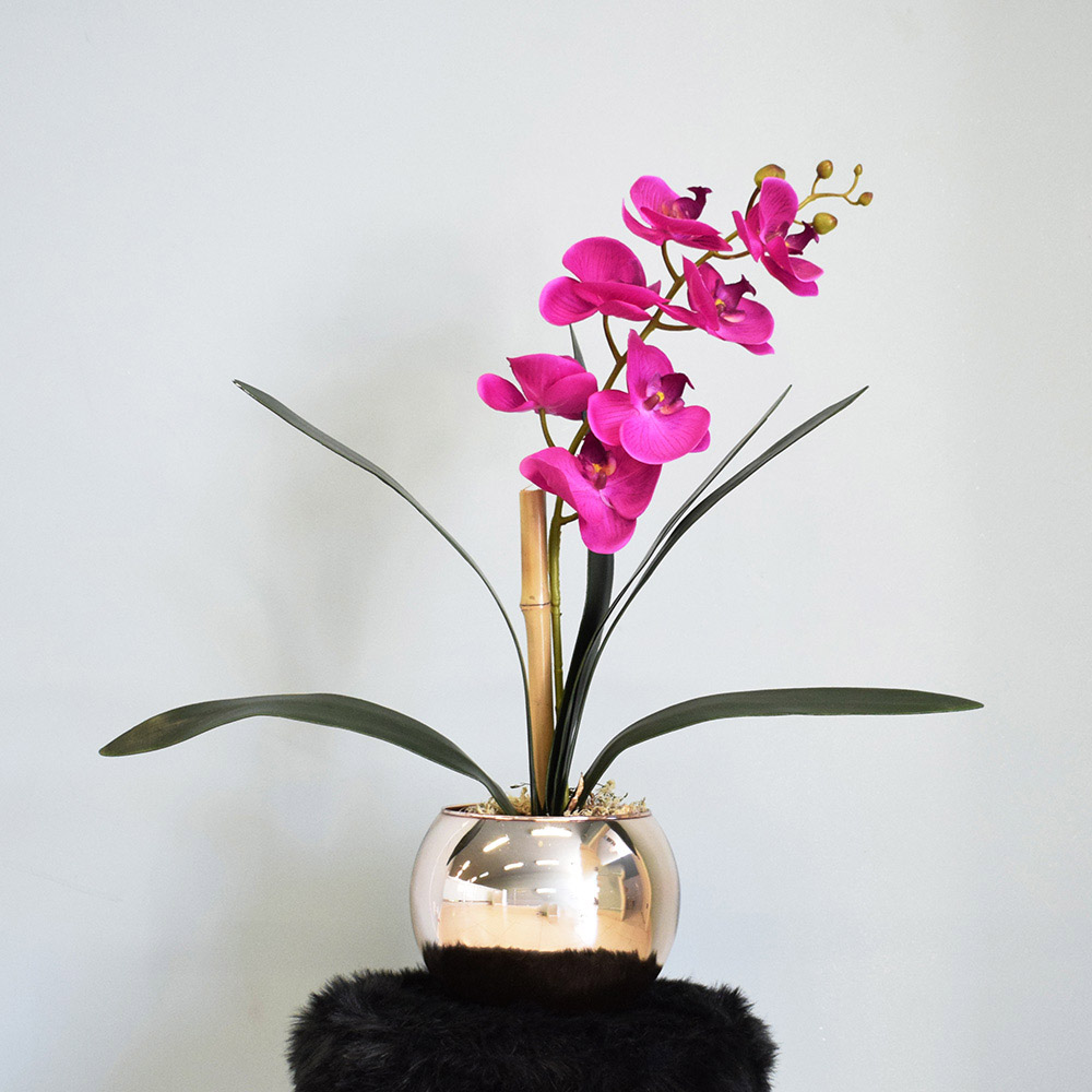 Flores Artificiais - Haste de Orquídea Pink 3D | Linha permanente Formosinha