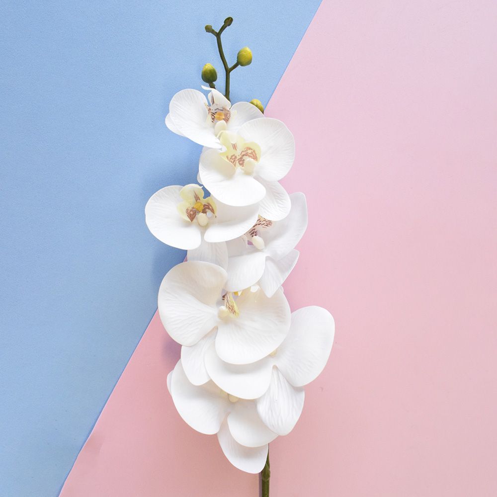 Haste de Orquídea Artificial Toque Real Branca | Formosinha