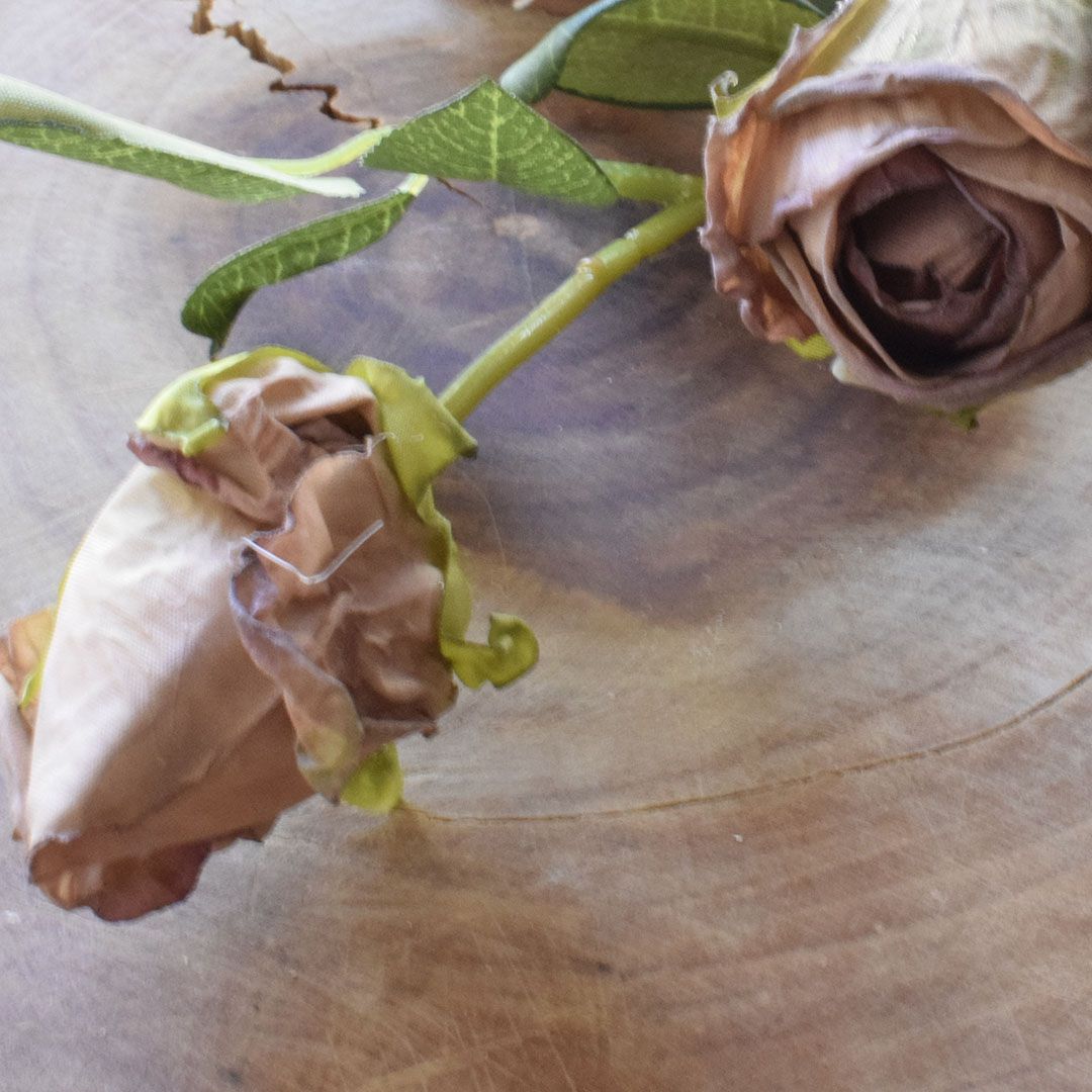 Flor Artificial Haste de Rosa Outonada Artificial | Formosinha