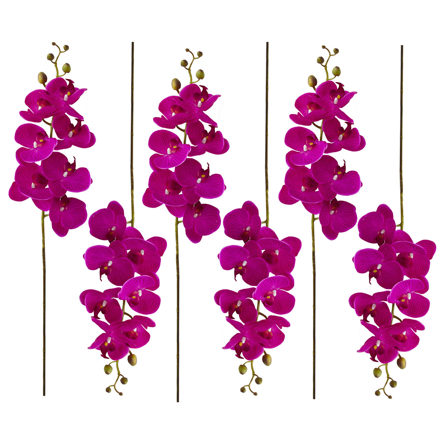 Kit Com 12 Hastes de Orquídea Pink Toque Real | Formosinha