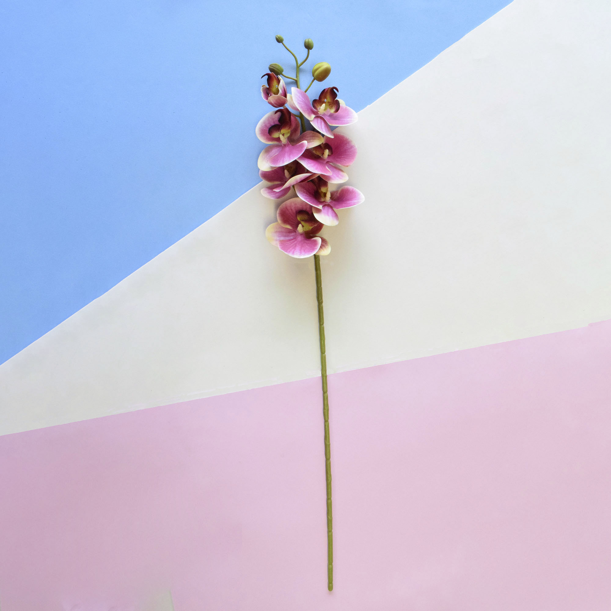 Haste Orquídea Artificial Rosa e Amarela - Kit 12 Unidades | Formosinha