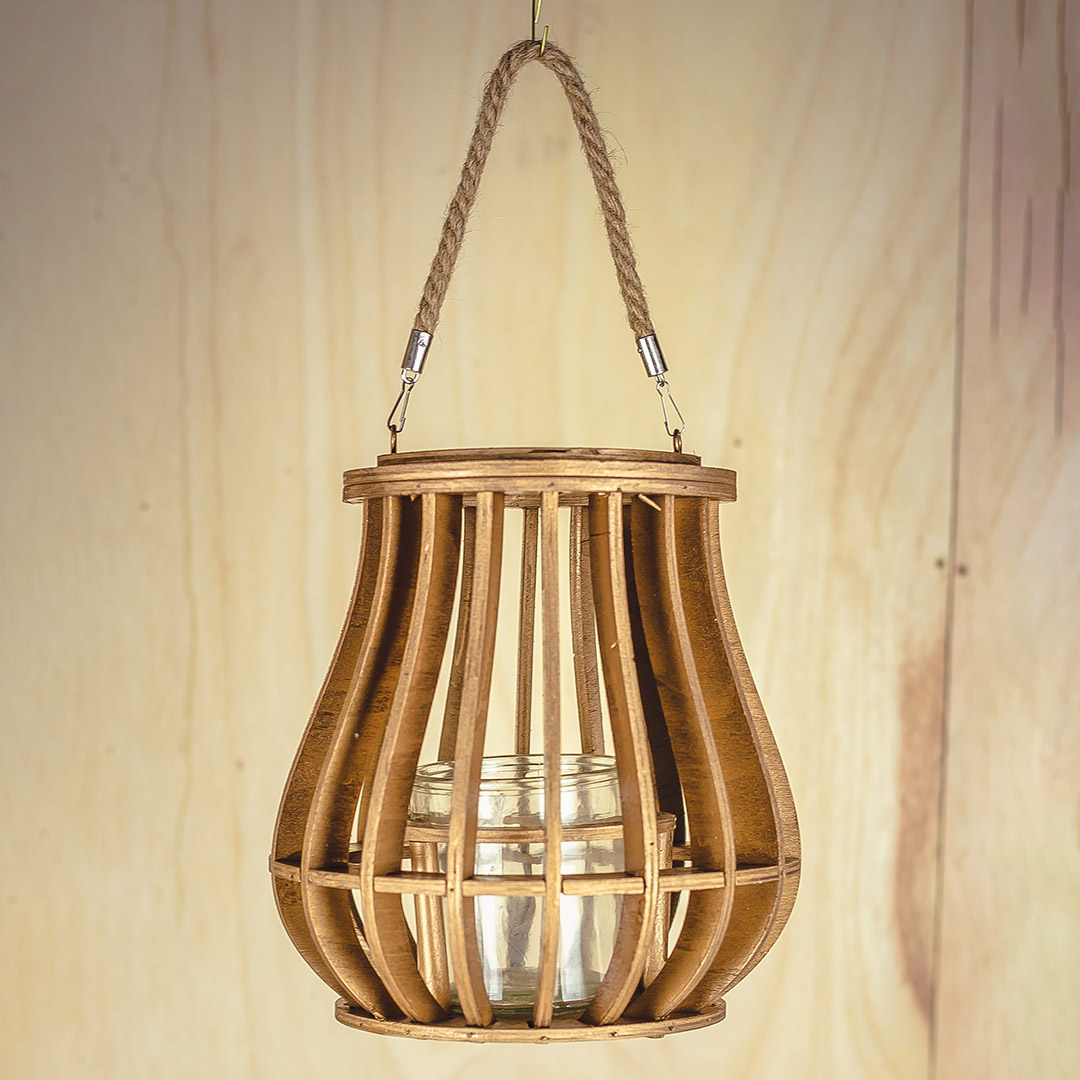Lanterna de Madeira com Corda 20cm | Formosinha