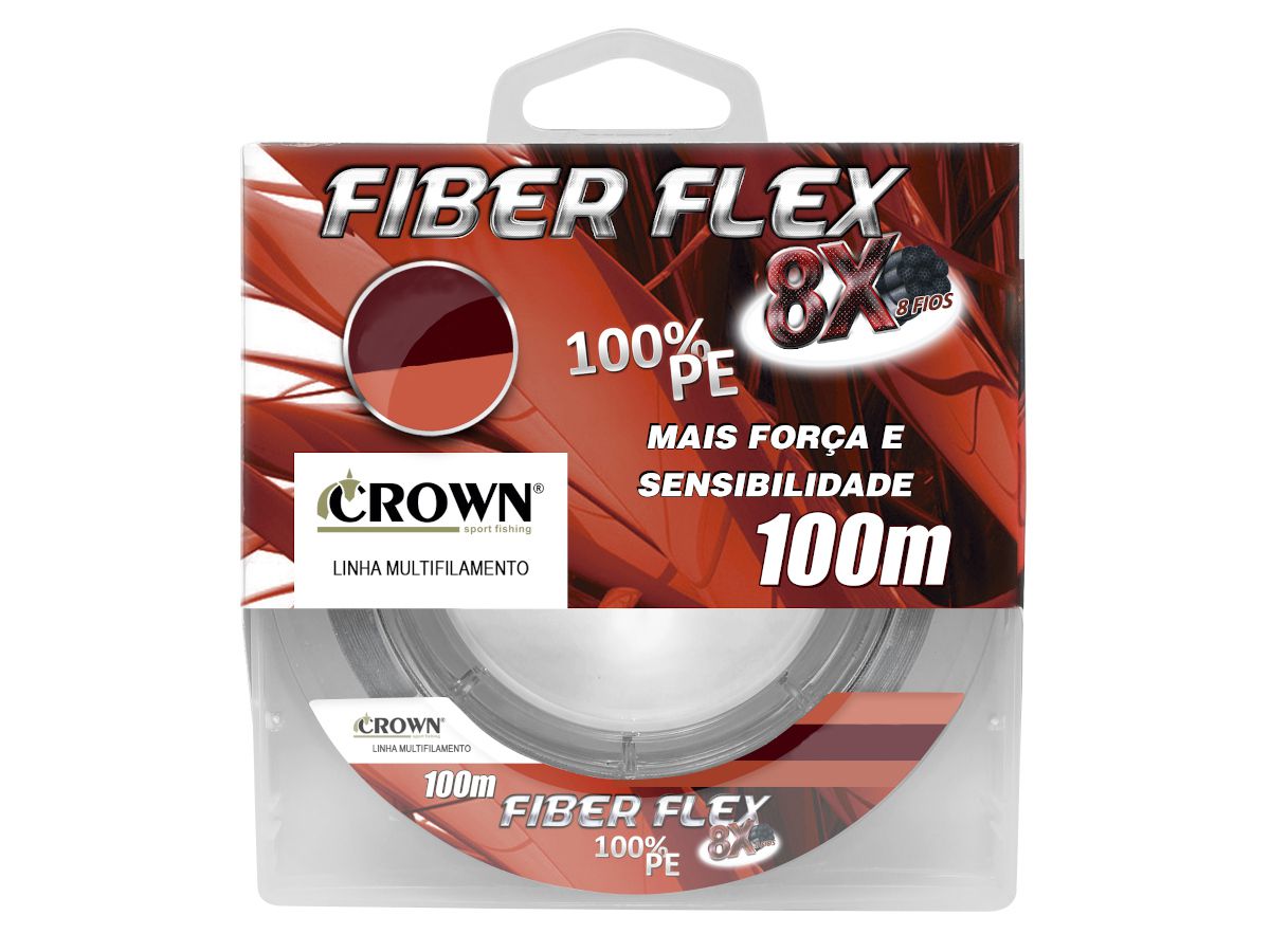 Linha Multifilamento Crown Fiber Flex 8x Cinza 0,40mm 80Lbs - 100 Metros