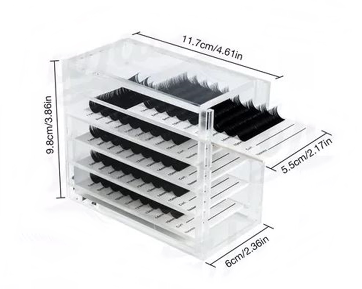 Lash Box Caixinha Porta Cílios Organizadora Com 5 Placas