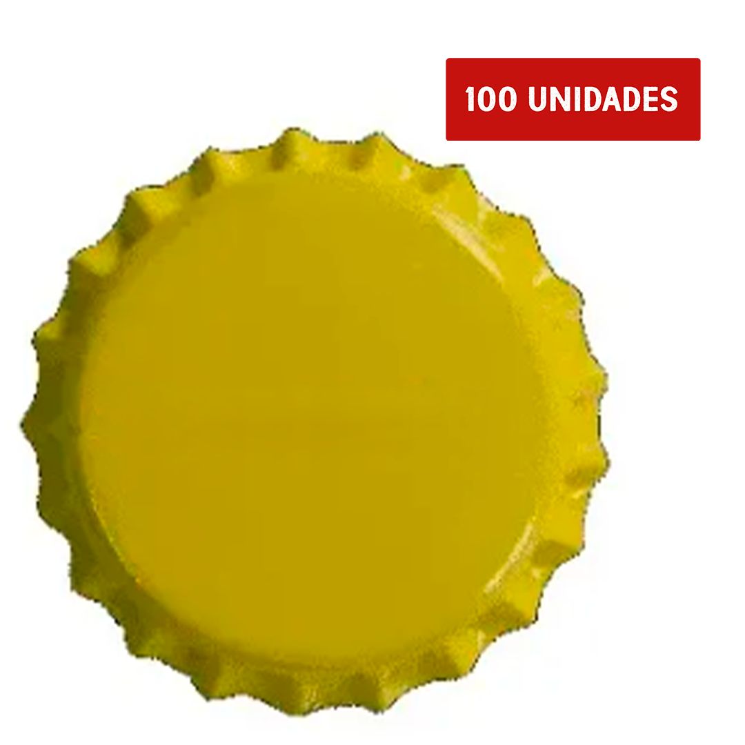 Tampinhas Pry Off Amarelas Pacote com 100 Unidades