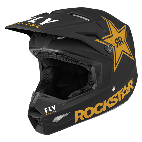 Capacete Fly Kinetic Straight Edge - ROCKSTAR  - HP Race Off Road