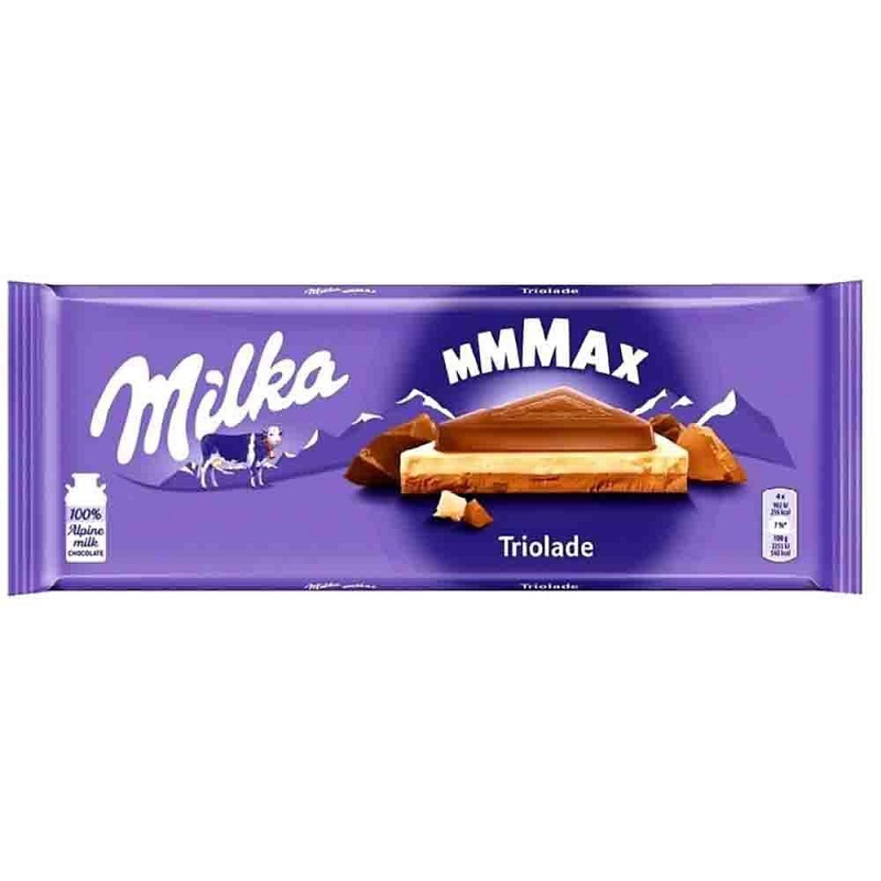 Chocolate Milka Triolade 280g - Chocolate ao leite, Branco e Amargo - Milka