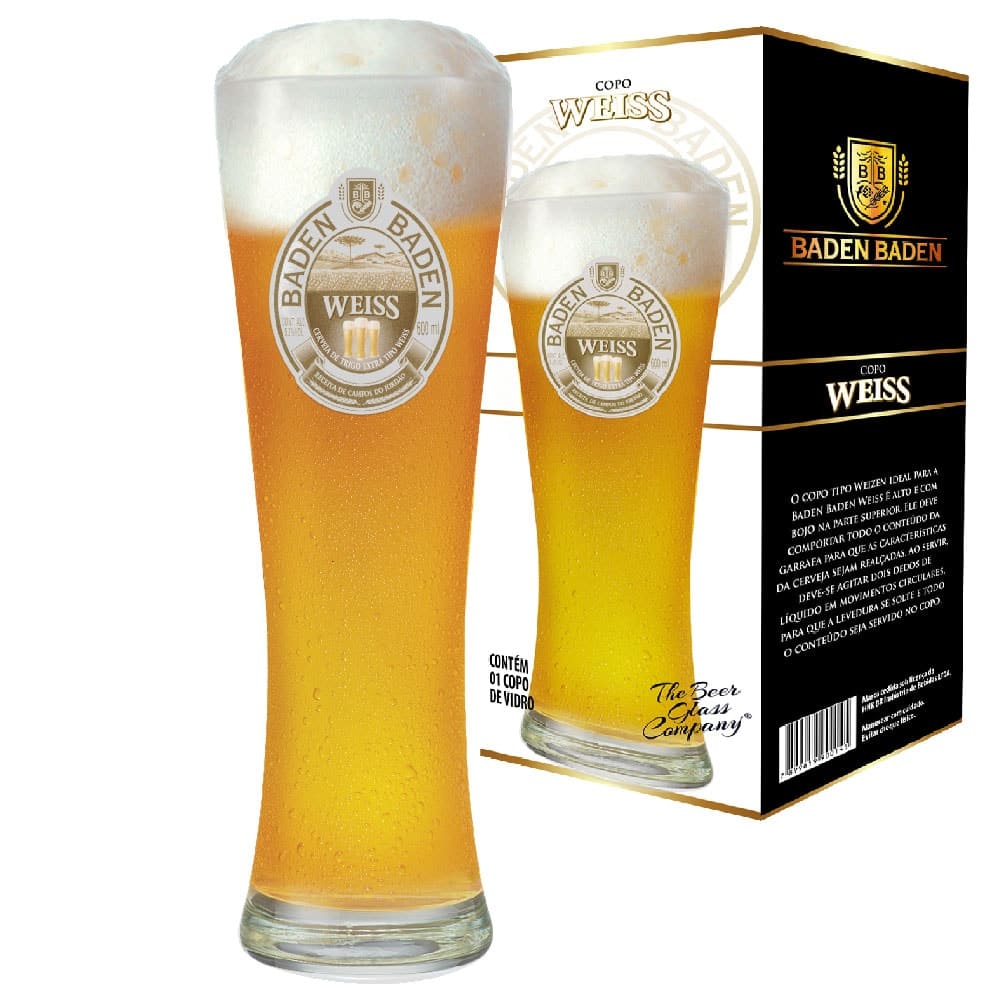 Copo de Cerveja Vidro Baden Baden Weiss 685ml - Ruvolo