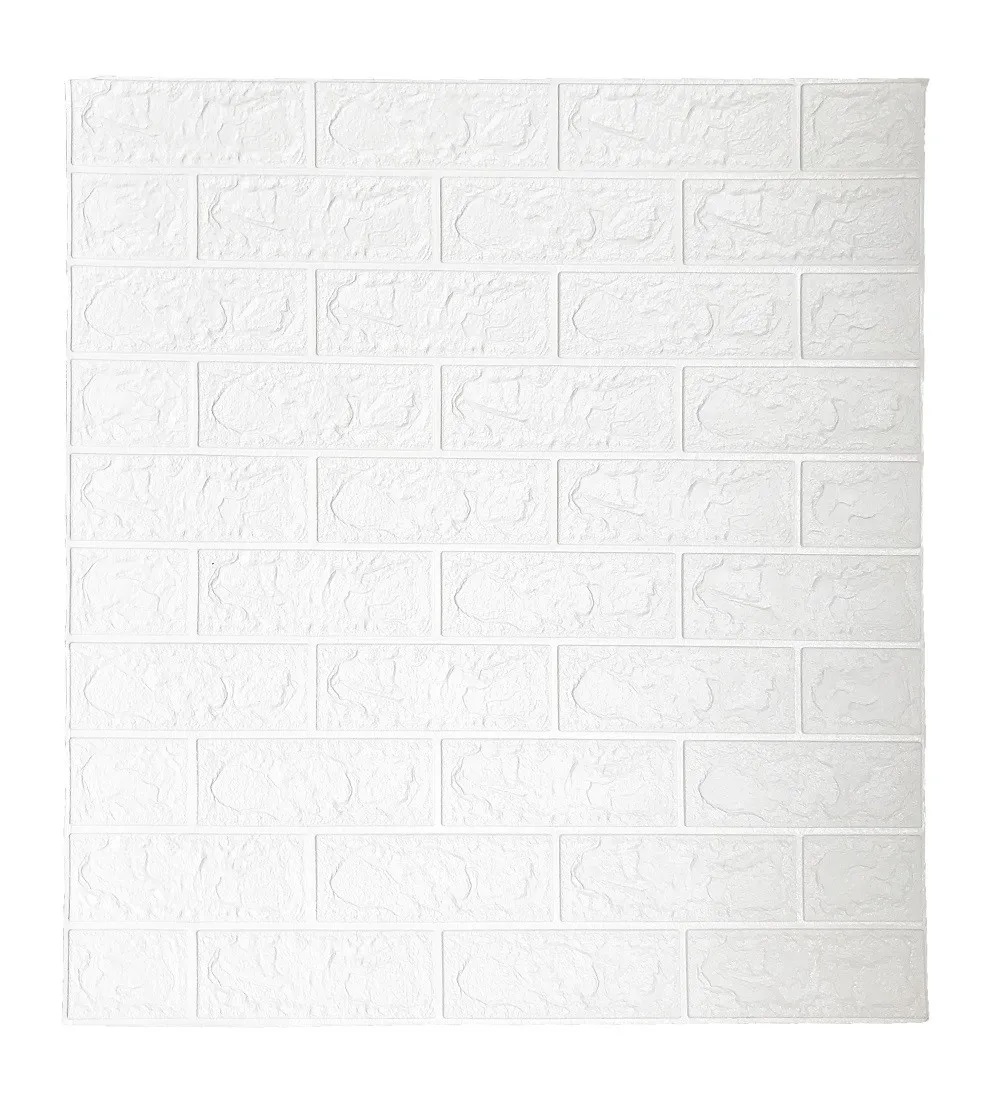 Painel Placa 3D Tijolo Branco Espuma Adesiva 77 X 70 Parede (10 Peças)