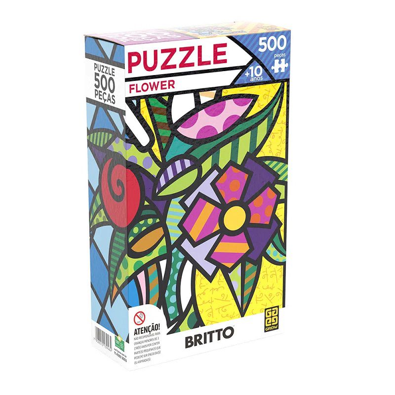 Quebra-cabeça (Puzzle) 500 peças Romero Britto Flowers