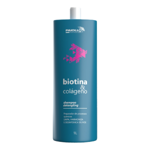Kit Máscara Reconstrutora Biotina e Colágeno 1L + Shampoo Detangling 1L