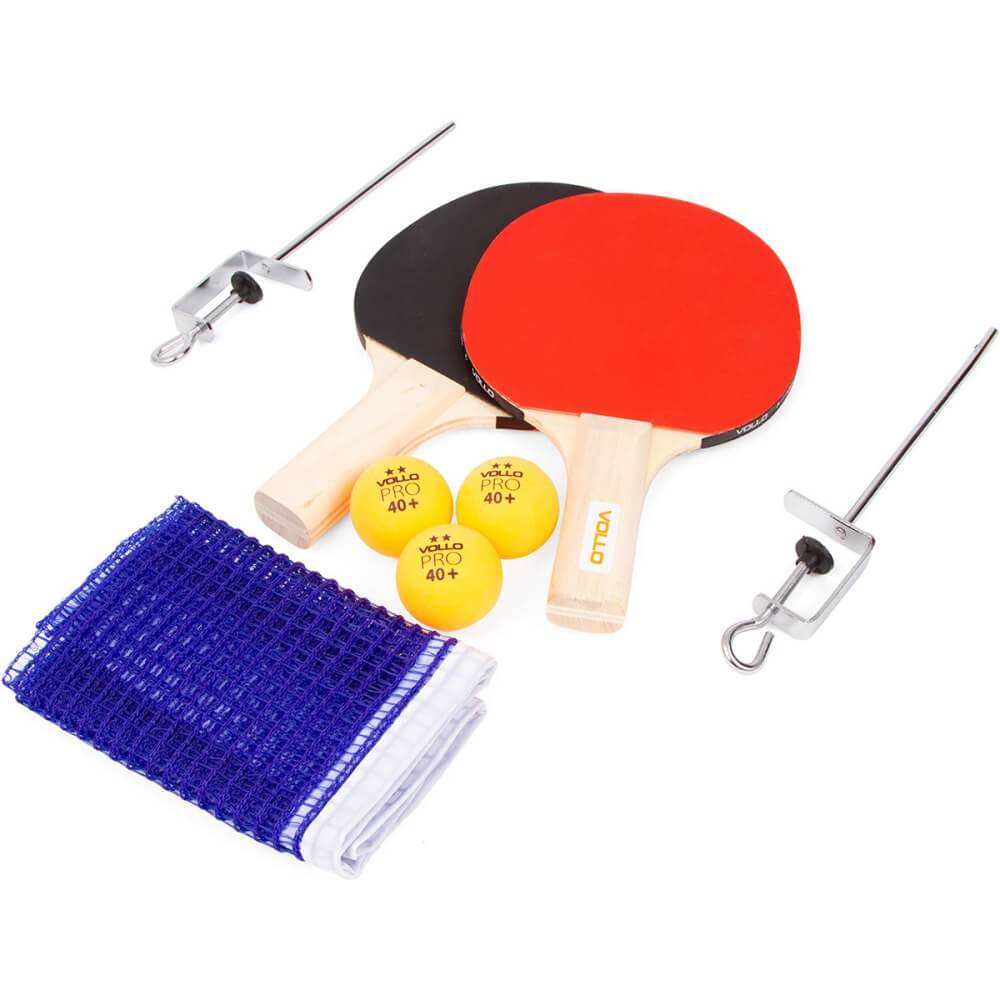 Kit Ping Pong e Tênis de mesa Vollo 2 Raquetes e 3 bolas e Rede VT610-R