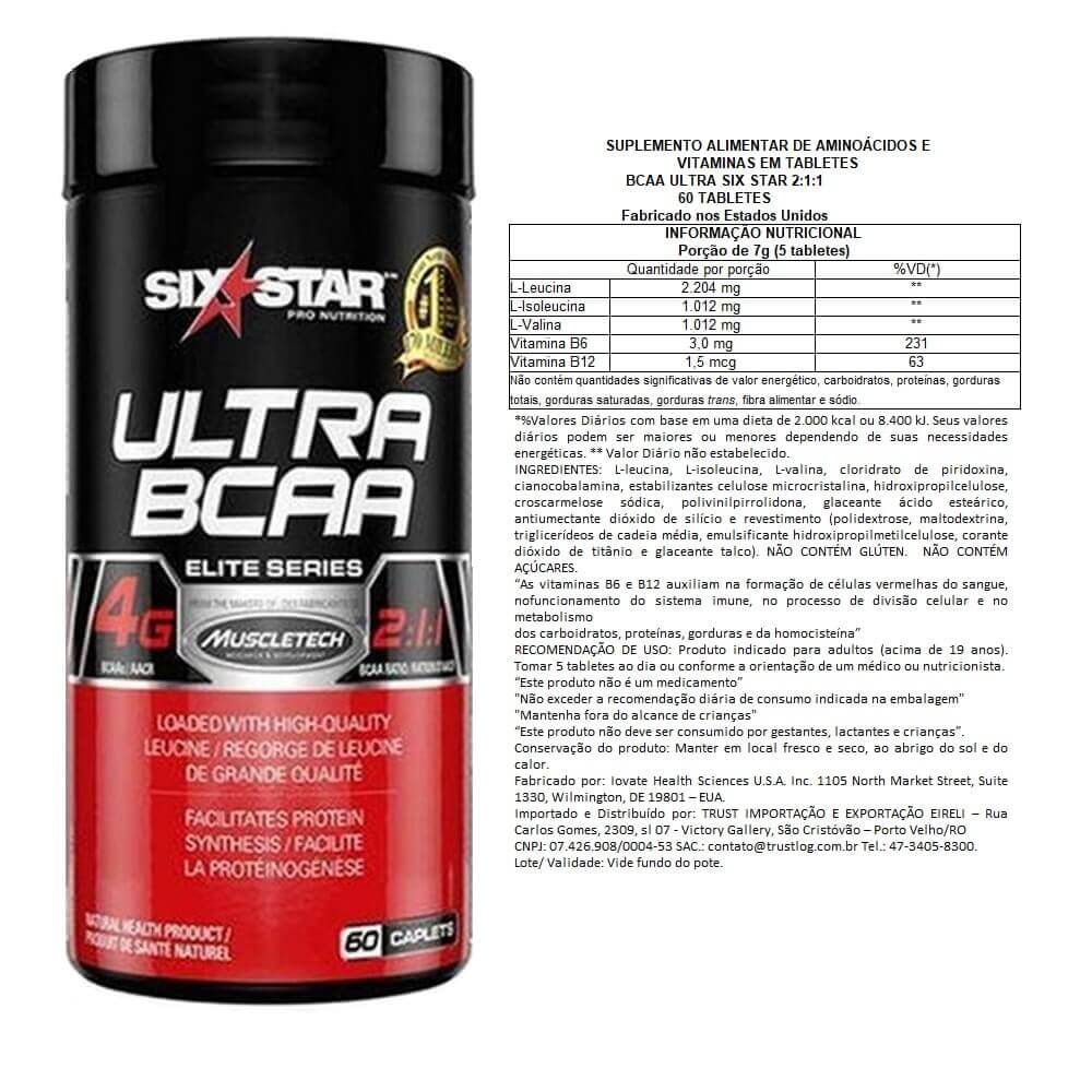Ultra BCAA  60 Tabletes  Six Star