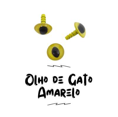 Olhos de gato com travas - Amarelo (5 pares)  - AmiMundi